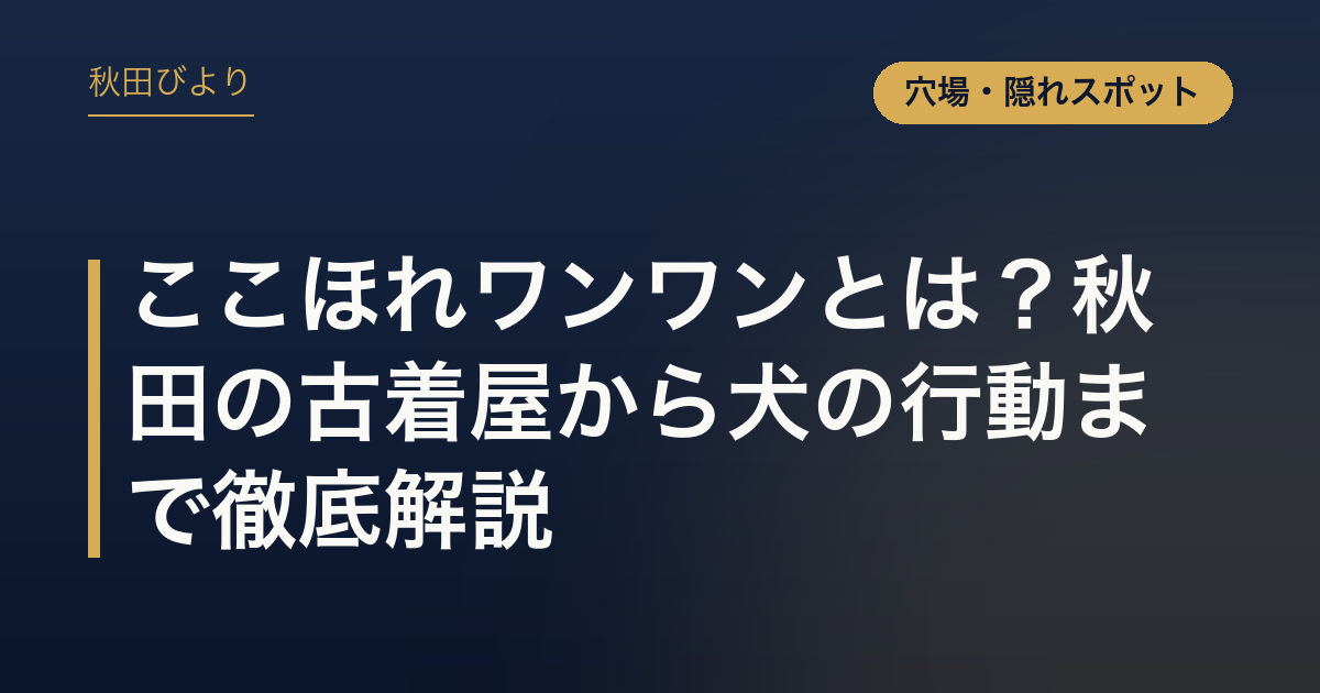 ここほれワンワンとは？秋田の古着屋から犬の行動まで徹底解説